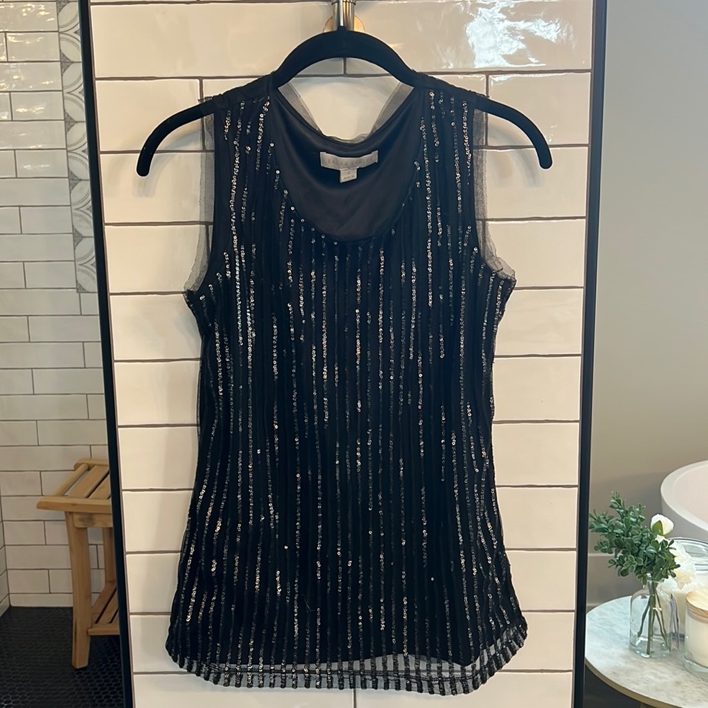 Laura Ashley sleeveless sequins top